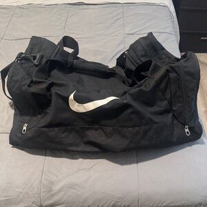 Nike Black and White Duffel Bag